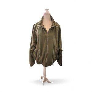BiBi Olive Green Zip-Up Jacket – Size 1X